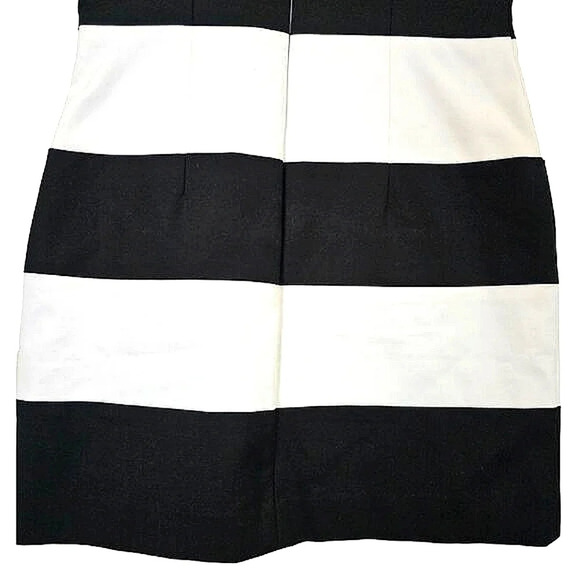 NWT W‎ by Worth Black Dress 2 White Stretch Cotton Twill Stripe Cutaway Mini - Picture 7 of 11